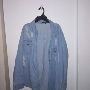 Denim long sleeve top